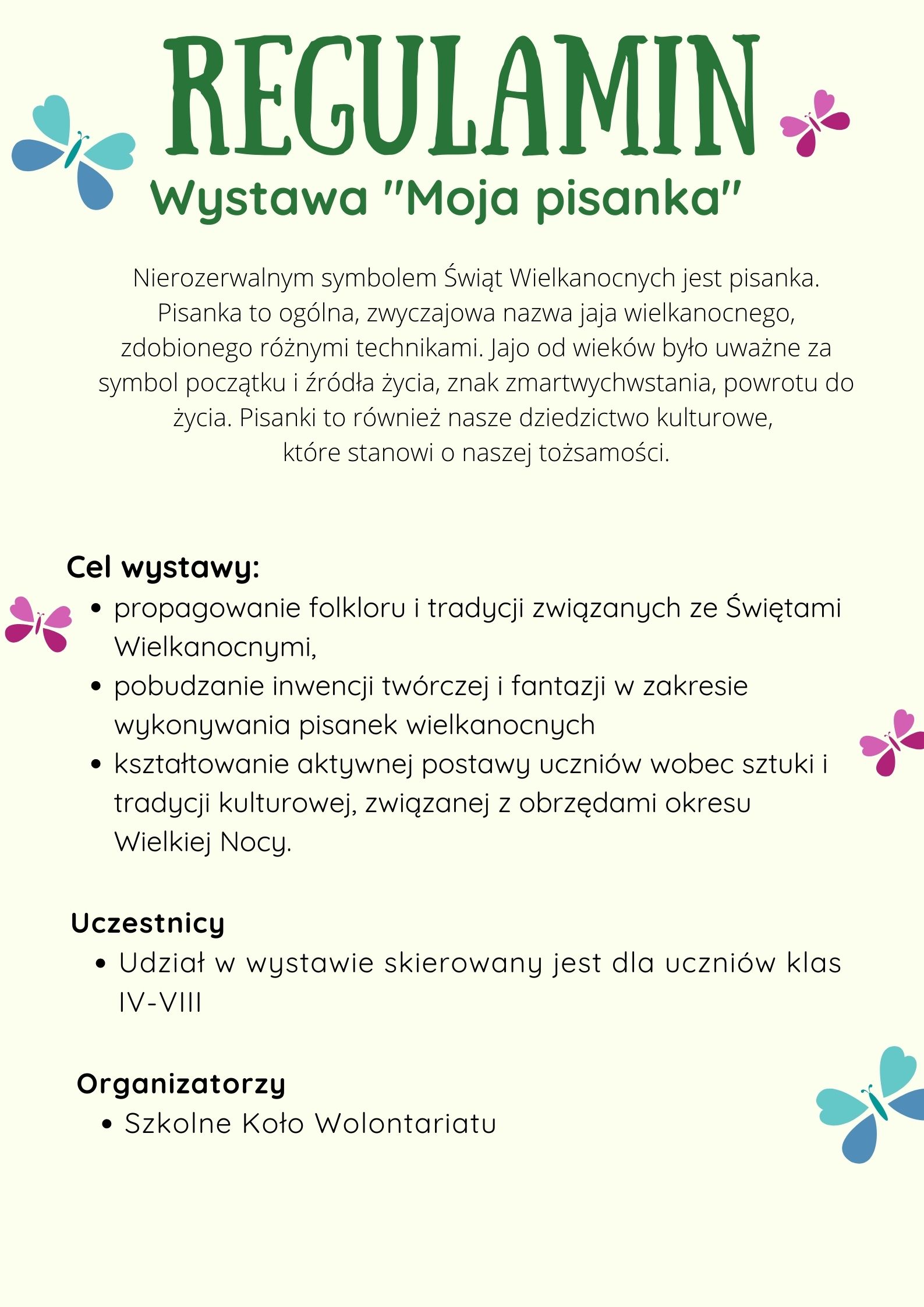 regulamin- Moja pisanka