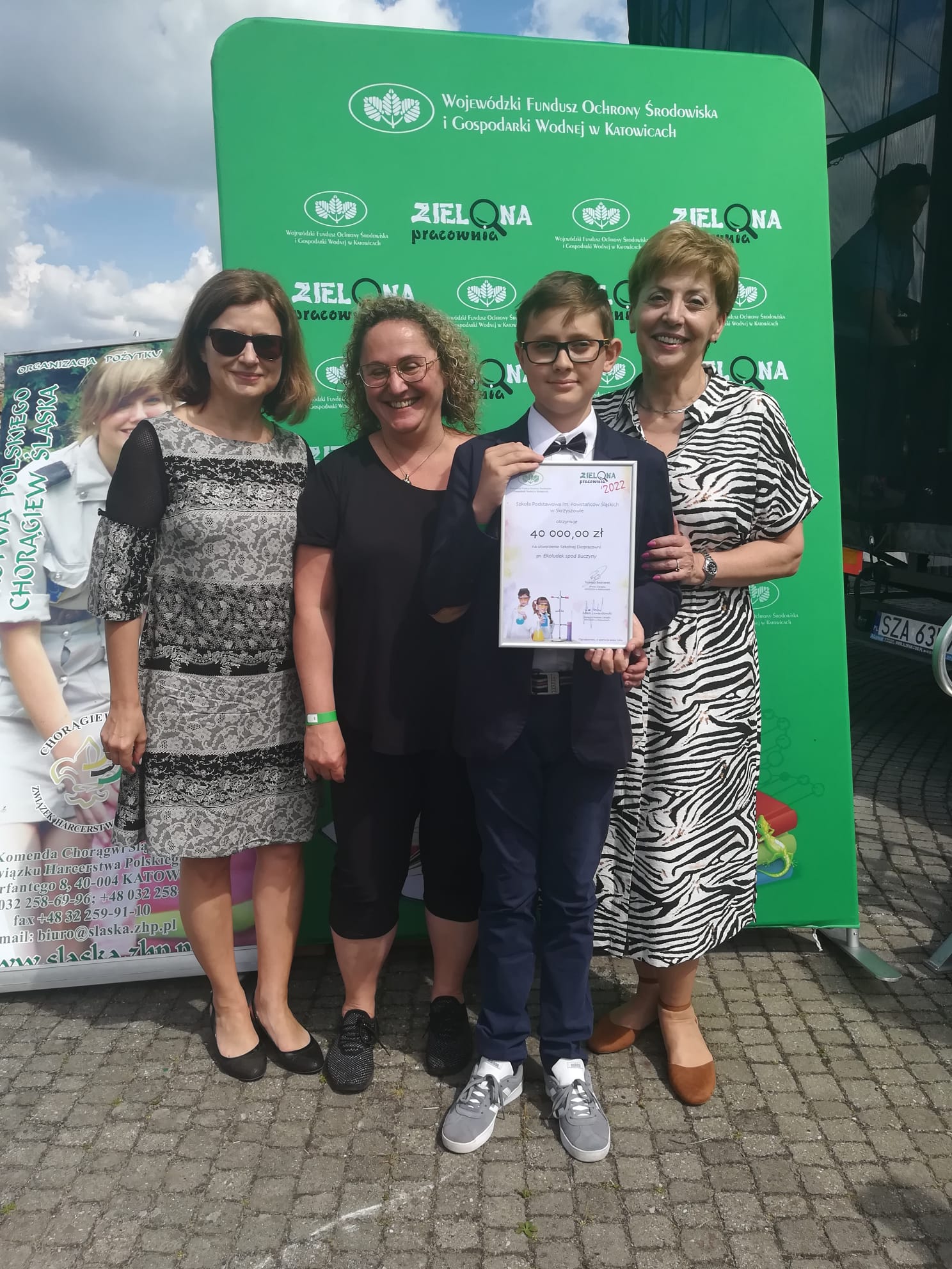 Delegacja w czasie wyjazdu po grant na Zieloną Pracownię