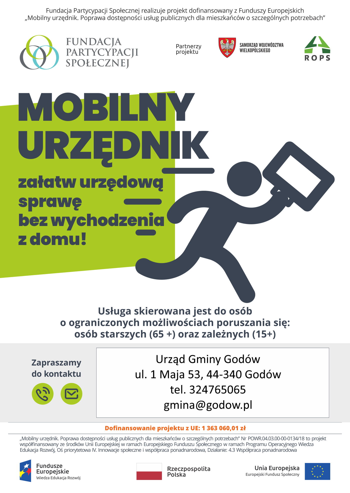 Plakat z UG w Godowie dot. mobilnego urzędnika